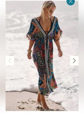 NWT Farm rio size S under sea tassels swim cover up/ kaftan